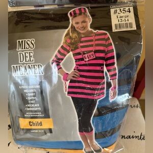 CostumesUSA Miss Dee Meaner Jailbird Costume Child Large 12-14